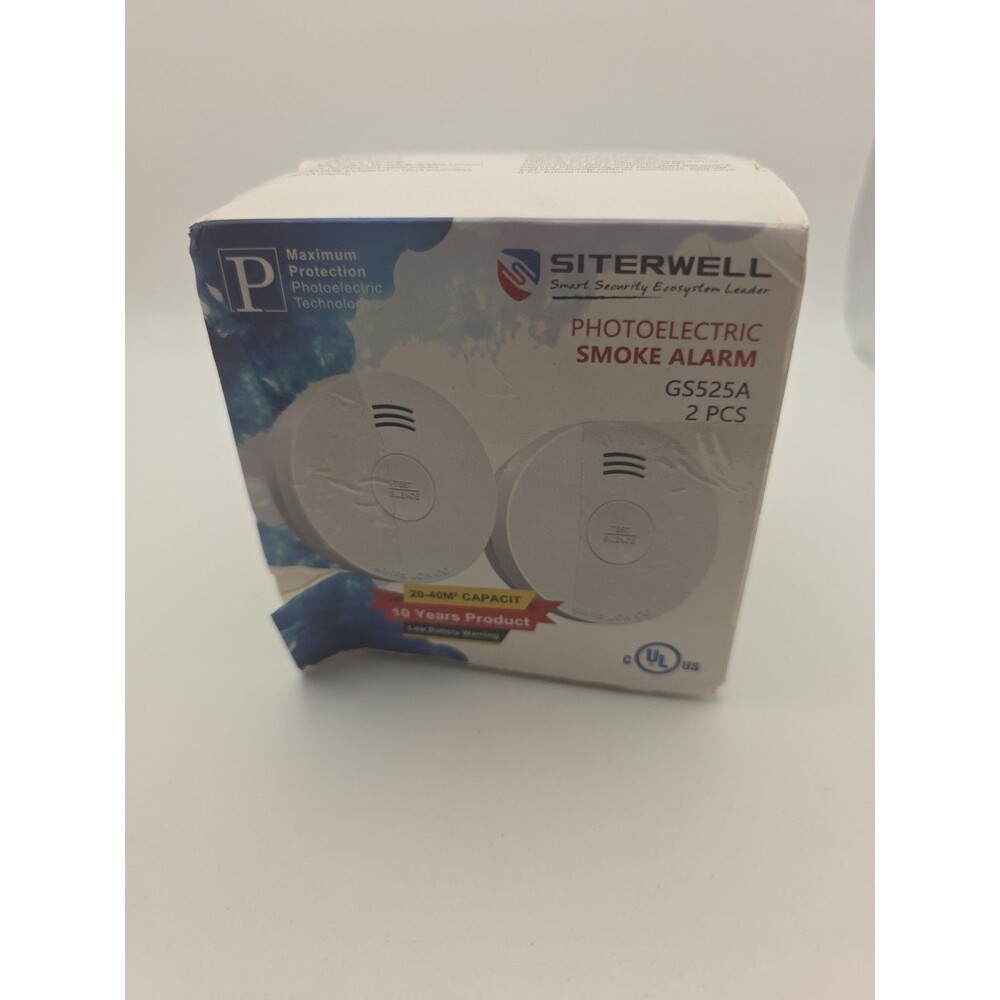 PSITERWELL Smoke Detector 10 Year Battery UL217-9th Listed Photoelectric Alarm
